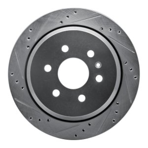 Chevrolet Colorado Brake Rotor (1) - Rear Left - R1 Concepts - Drilled & Slotted - Silver - `15-`20